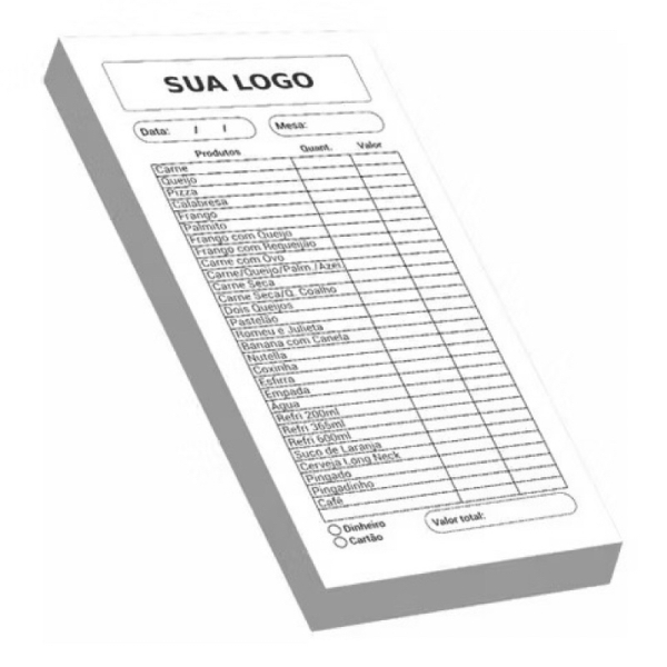 Comandas para lanchonete, bar, restaurante, pizzaria, entrega e delivery. Tamanho 7 x 15cm - 500 unds - Imagem 2