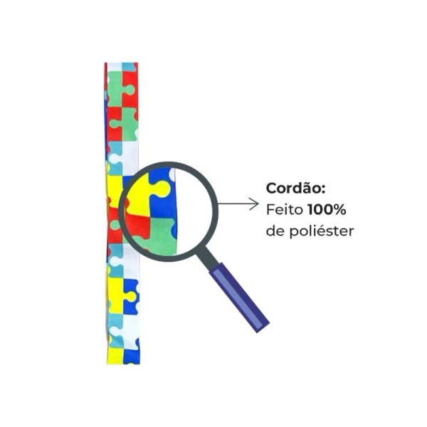 Crachá personalizado para autista com cordão e porta crachá orginal autismo - Imagem 3