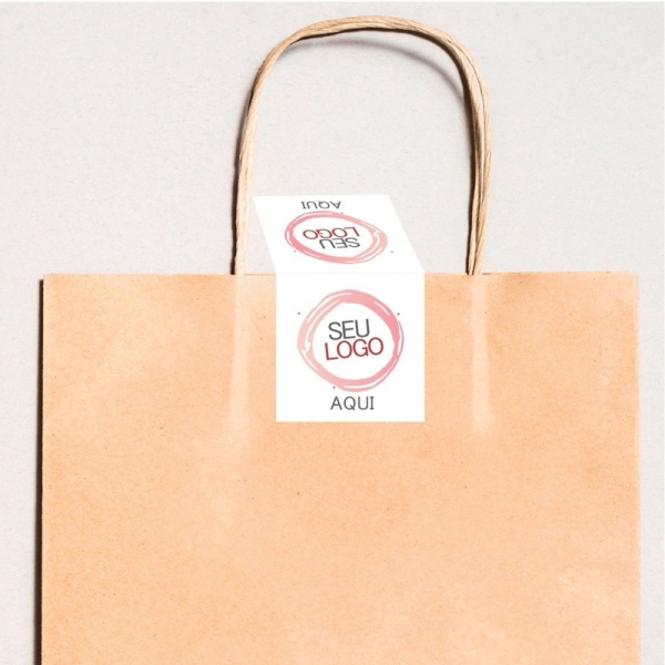 Etiqueta vinil adesiva fecha sacola personalizado 3x6cm - 100 unds - Imagem 3