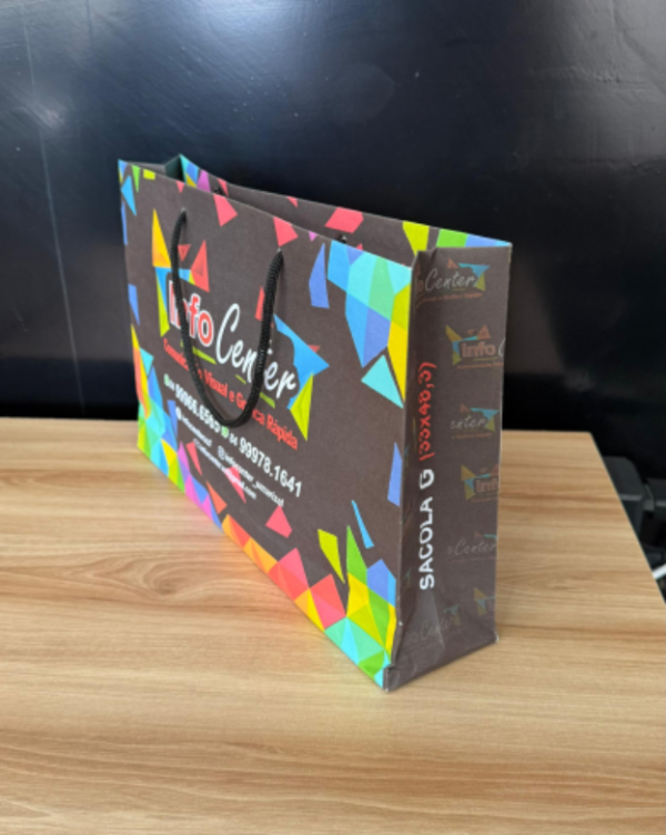 SACOLA DE PAPEL OFFSET PERSONALIZADA TAM. G - Imagem 4
