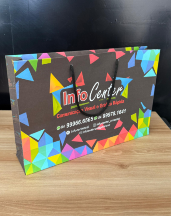 SACOLA DE PAPEL OFFSET PERSONALIZADA TAM. G