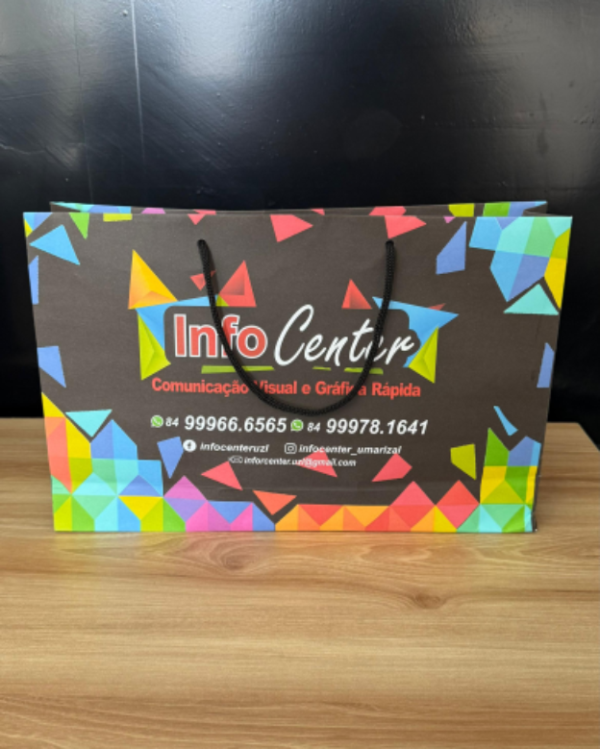 SACOLA DE PAPEL OFFSET PERSONALIZADA TAM. G - Imagem 3