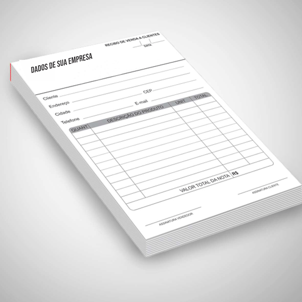 Bloco Pedido Recibo personalizado 14x10cm A6 colado