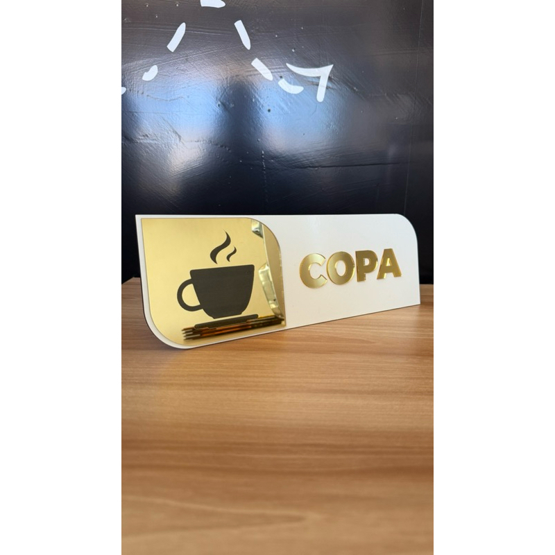 Placa Sinalização Para Portas com MDF e Acrílico Espelhado 10x30cm - Imagem 6