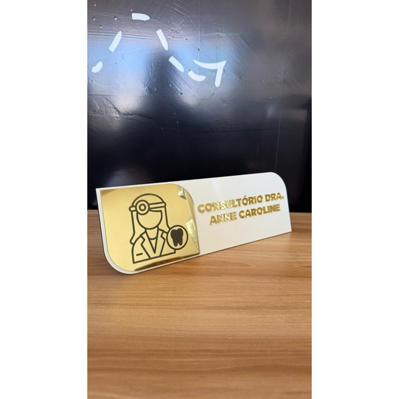 Placa Sinalização Para Portas com MDF e Acrílico Espelhado 10x30cm - Imagem 5