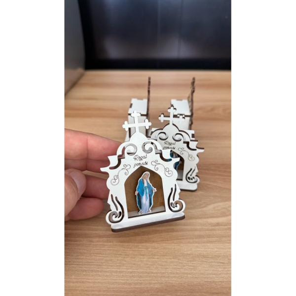 Oratório Capela Igreja Decoração Grande MDF Branco - Imagem 5
