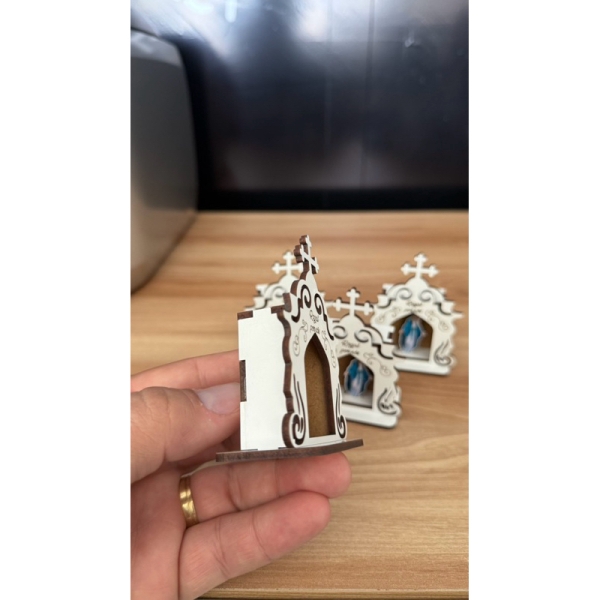 Oratório Capela Igreja Decoração Grande MDF Branco - Imagem 3