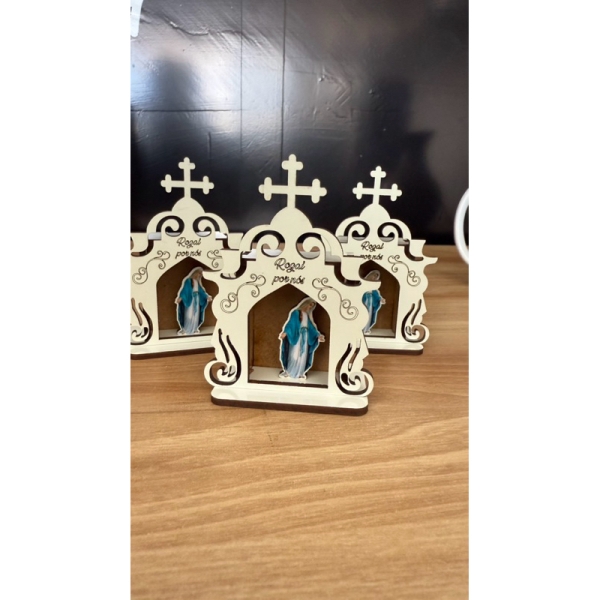 Oratório Capela Igreja Decoração Grande MDF Branco - Imagem 2
