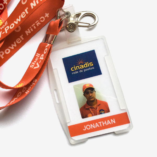 Crachá em pvc + cordão personalizado 20mm arte grátis - Imagem 3